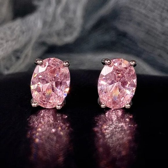 Jewelry - Pink Ice Oval Post Earrings